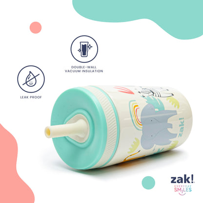 Zak Designs safari animal pattern children drinking cup with lid