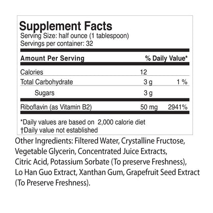 Close up view of the clean pure formula labels on Brieofood Vitamin B2 supplement
