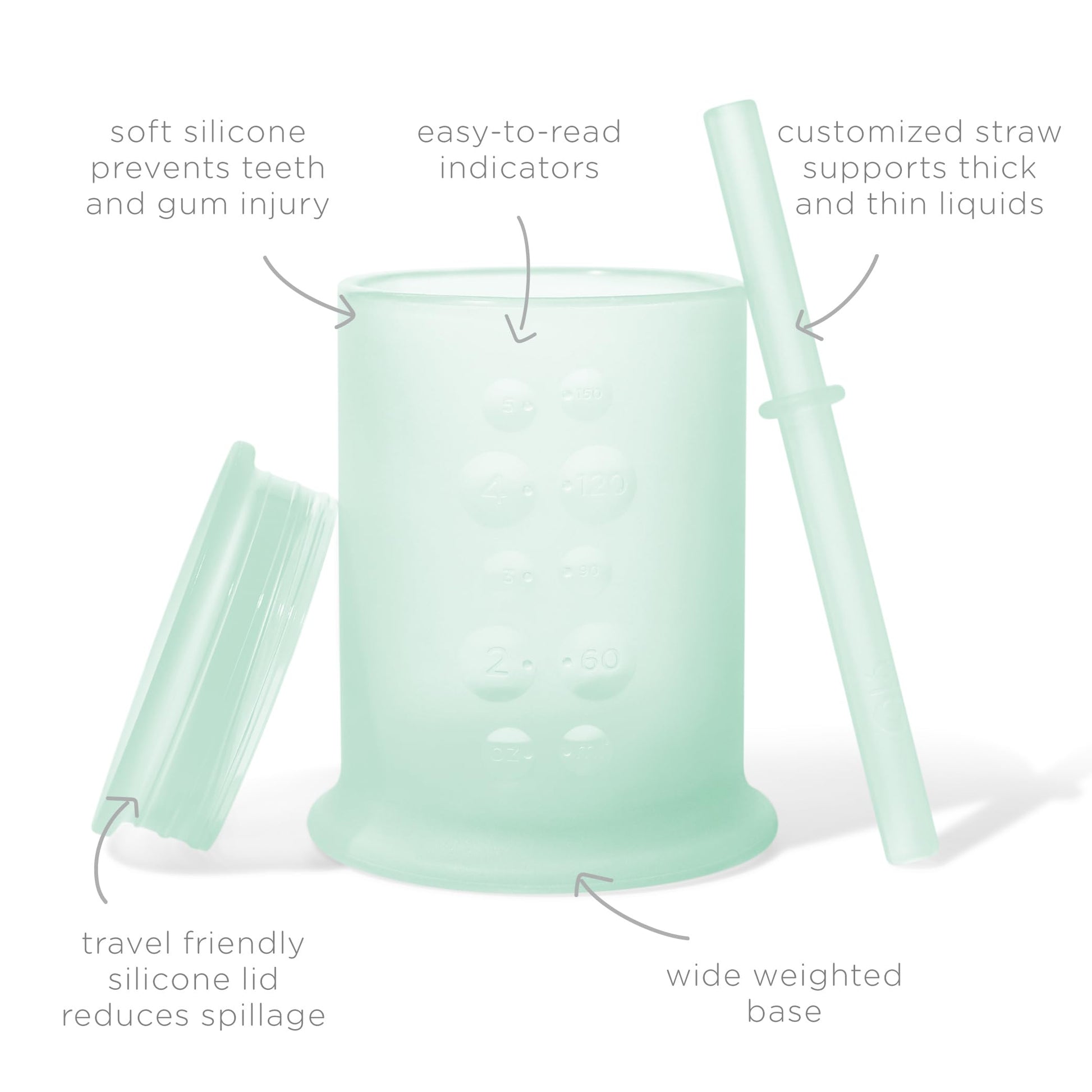 Olababy baby drinking cup showing weighted base stability feature