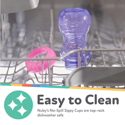 Top rack dishwasher safe Nuby cup disassembled for cleaning