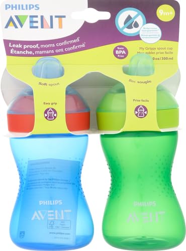 Philips Avent toddler sipper bottle featuring soft silicone spout close up.