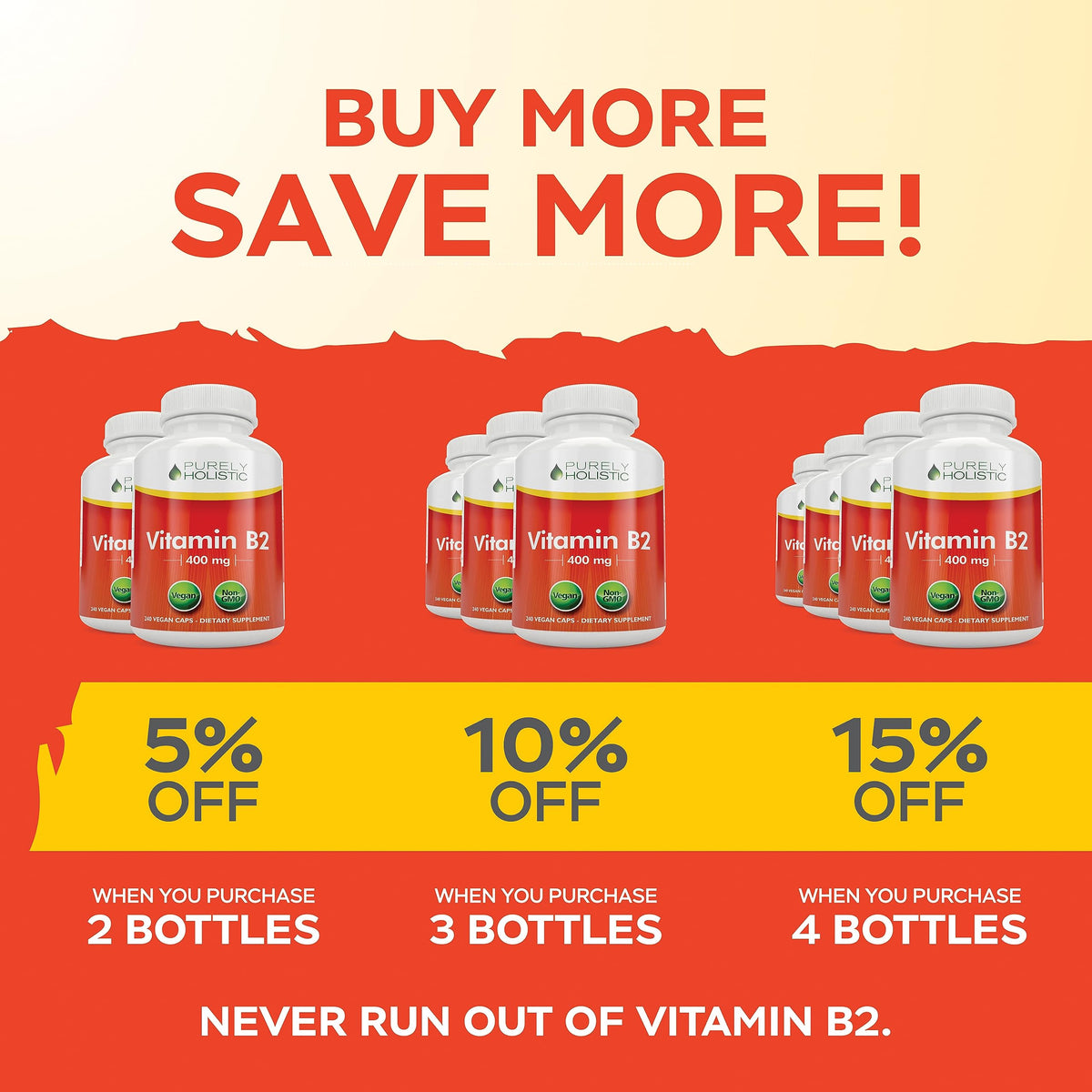 Purely Holistic high strength vitamin B2 supplement authentic product seal