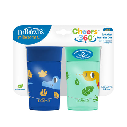 Dr. Brown's spoutless toddler sippy cup showing the clear silicone sip and see valve assembly