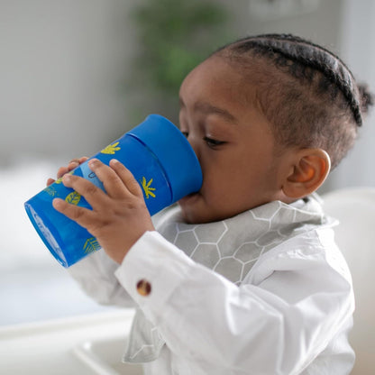 Dr. Brown's baby milestone transition cup with the clear silicone valve removed for big kid drinking
