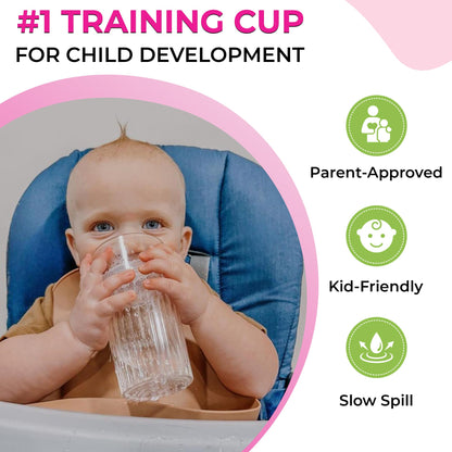 Reflo unbreakable transparent toddler cup rim close up