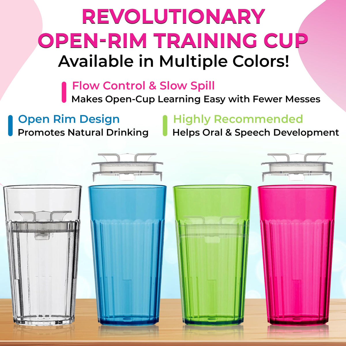 Reflo USA imported 6 fluid ounce clear open trainer cup