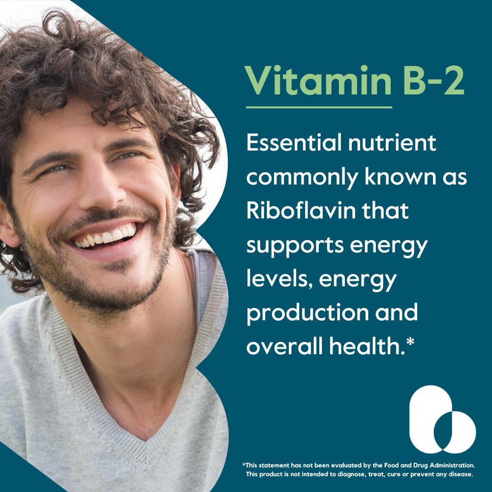 Side angle of Bestvite Riboflavin supplement bottle highlighting the clean stearate free label