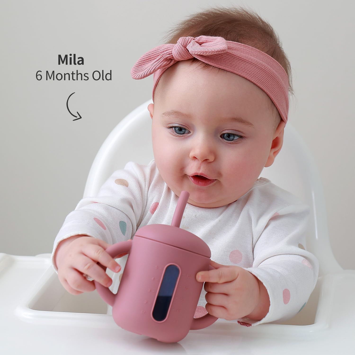 Samigo silicone sippy cup with lid removed for training