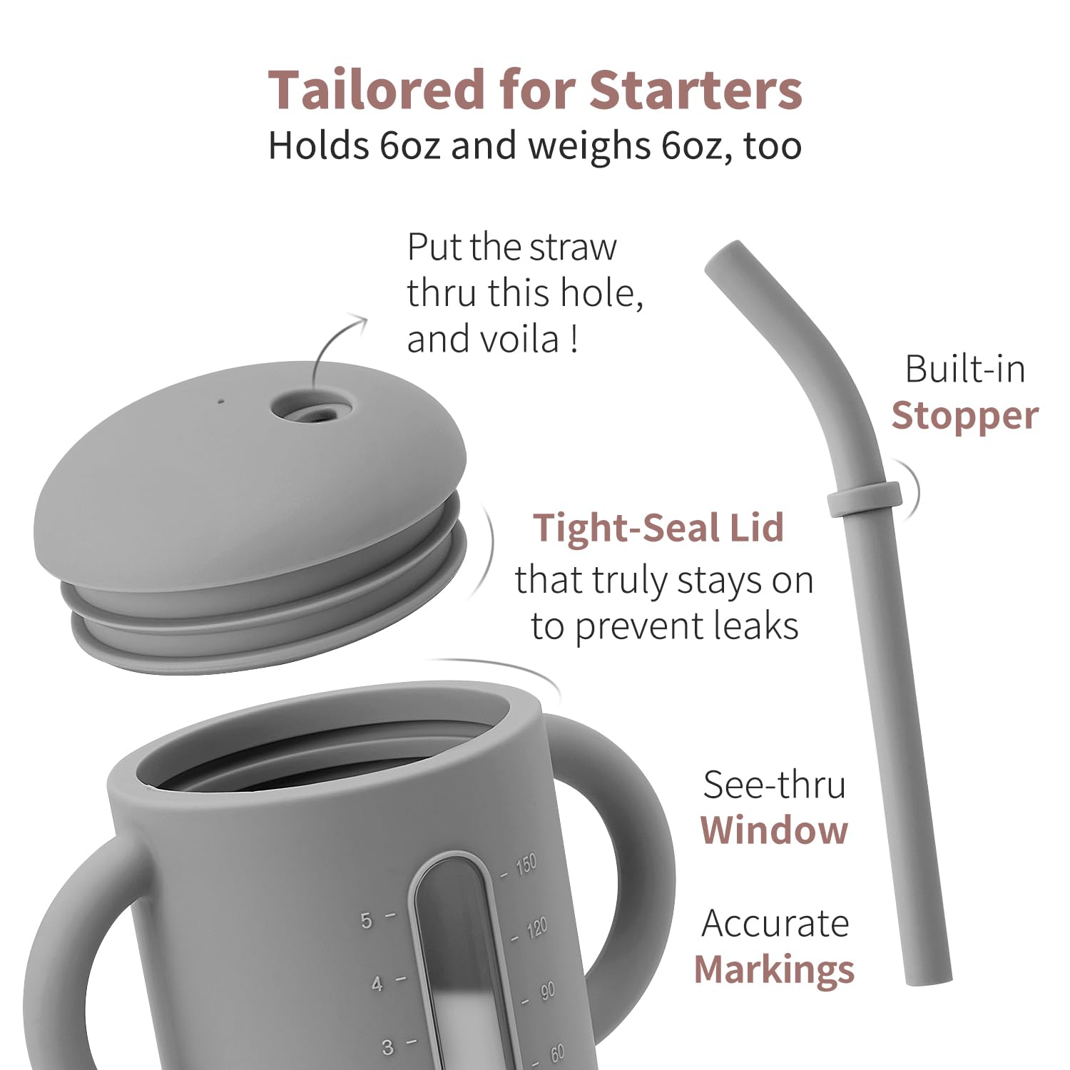 Samigo baby cup measurement window detail