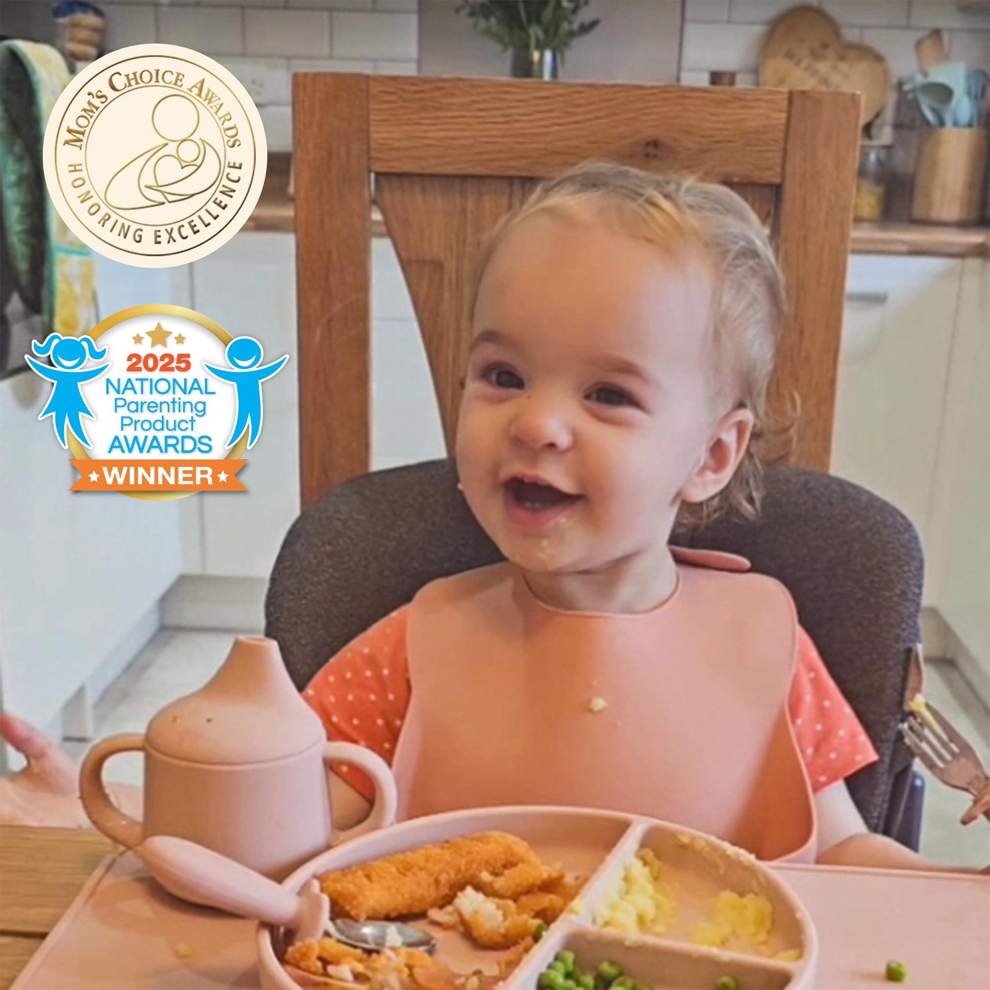 Moonkie toddler open cup with dual easy grip handles