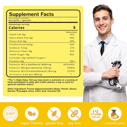 INSPIRELIFE ABC Riboflavin 400mg gummies back label showing ingredients list