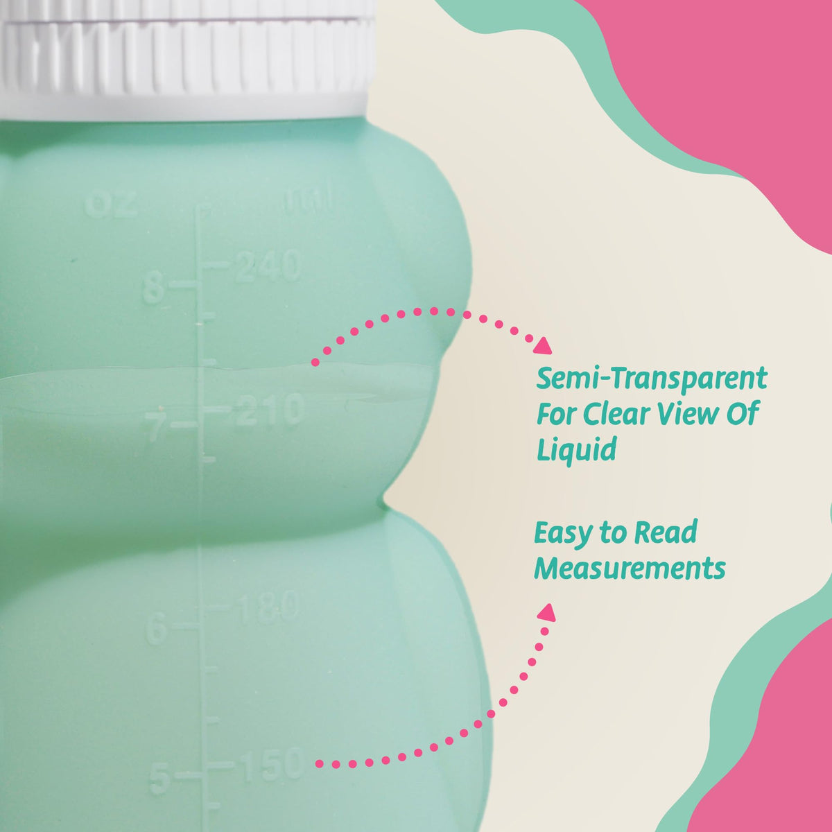 Green silicone honey bear straw cup with included straw cleaning brush