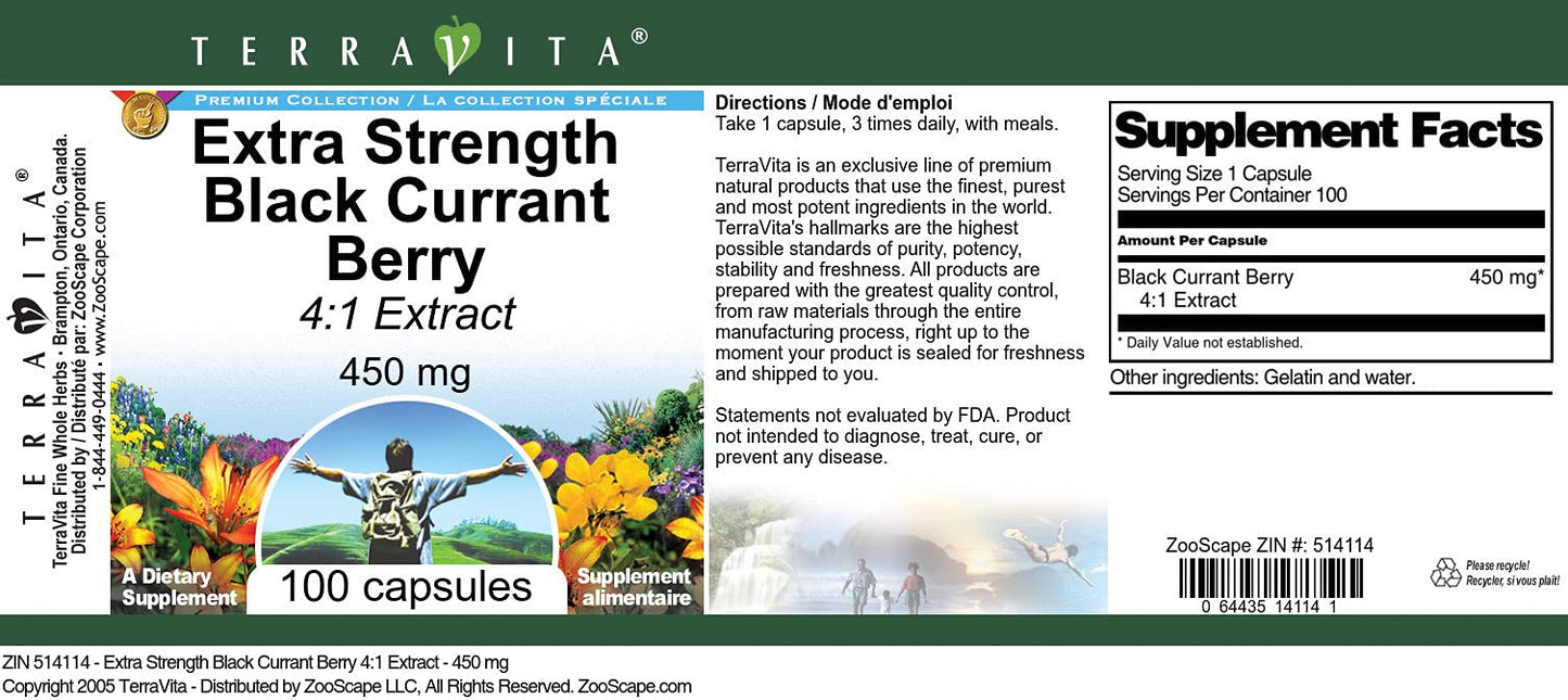 Terravita supplement bottle showing 4:1 extract label details
