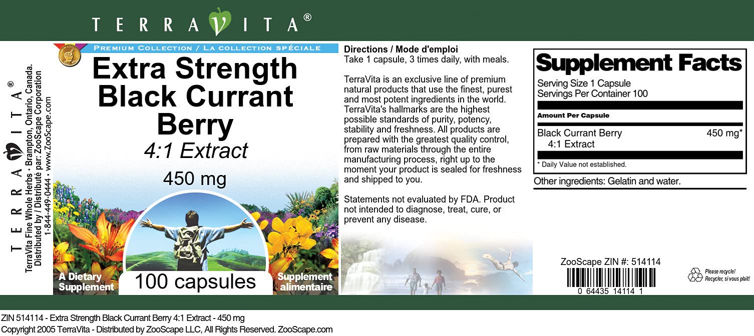 Terravita supplement bottle showing 4:1 extract label details