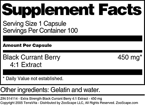 Authentic USA imported Terravita Black Currant Berry supplement bottle