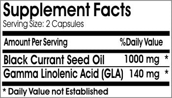 Naturetition Supplements Black Currant Seed Oil dietary supplement label details