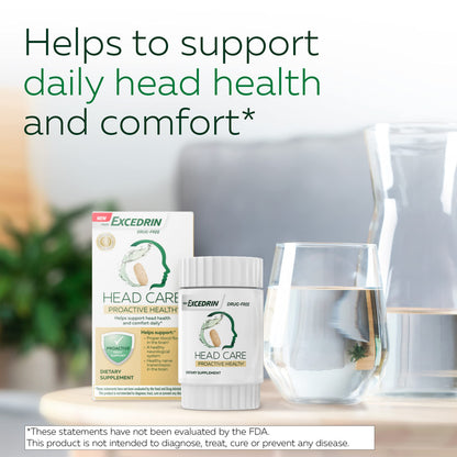 Excedrin daily head health dietary supplement bottle label details