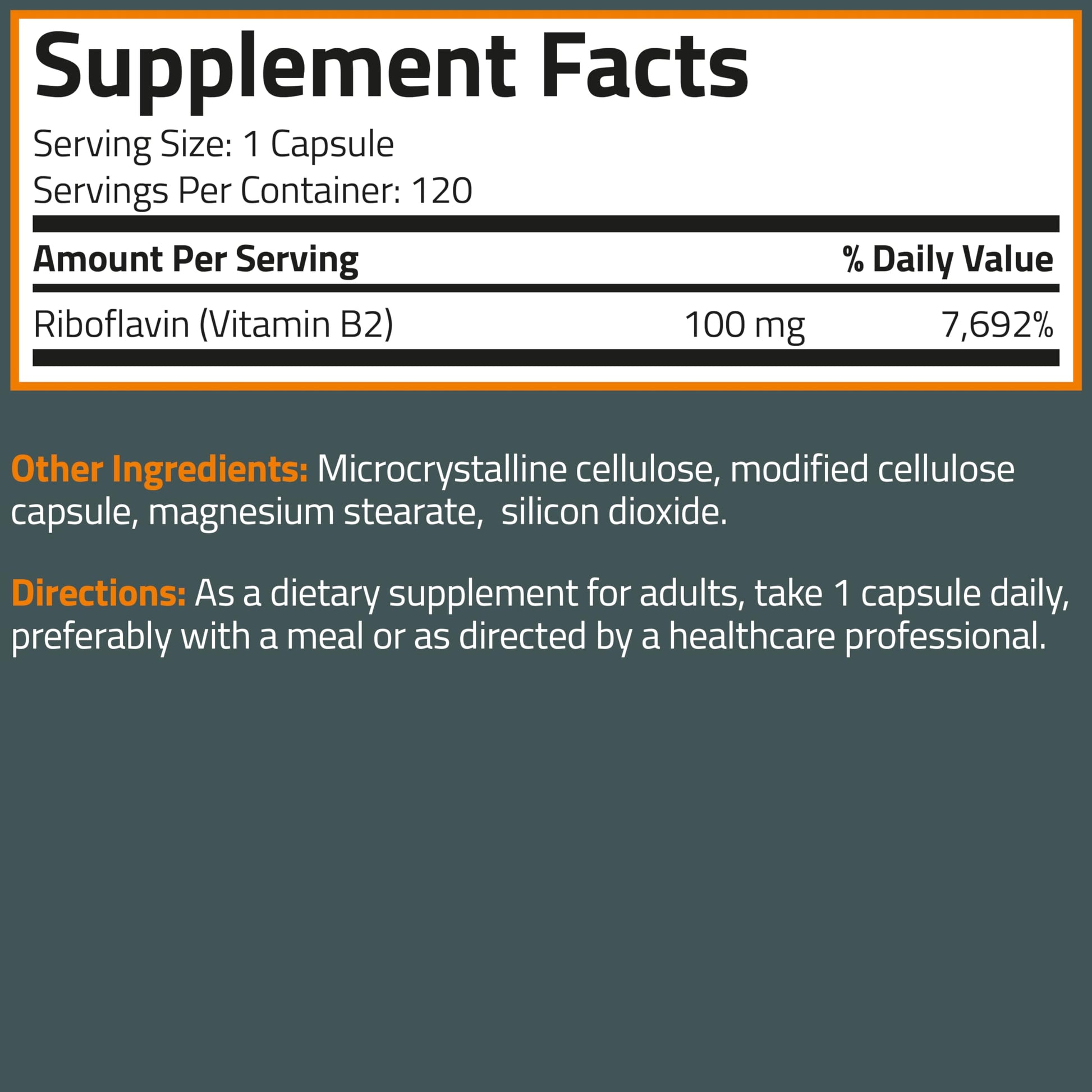 Bronson Basics Vitamin B2 vegetarian capsules bottle standing upright on clean surface