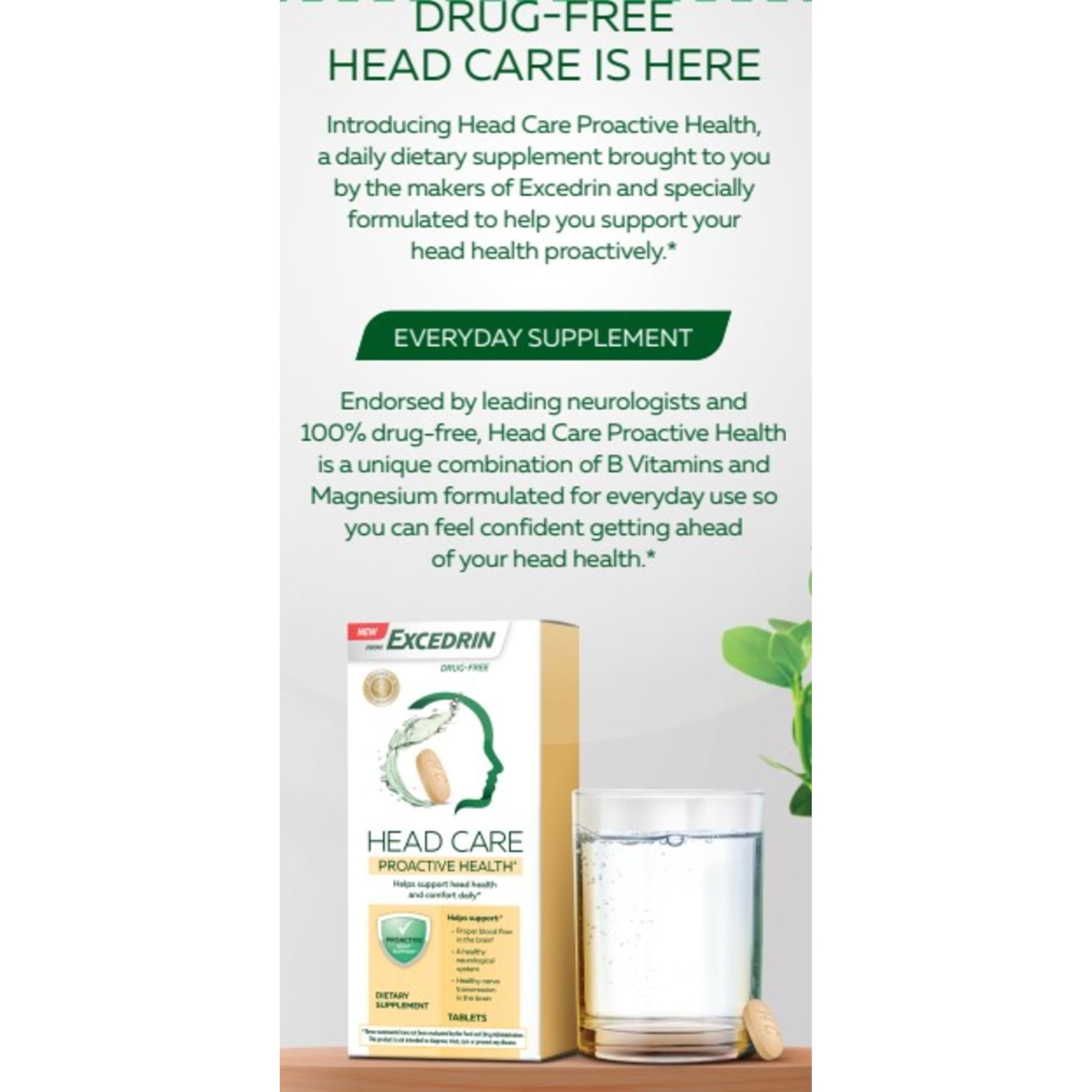 Excedrin Head Care Proactive Health tablets for Indian consumers