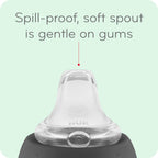 NUK 10 ounce first essentials cup illustrating the textured easy grip hourglass shape