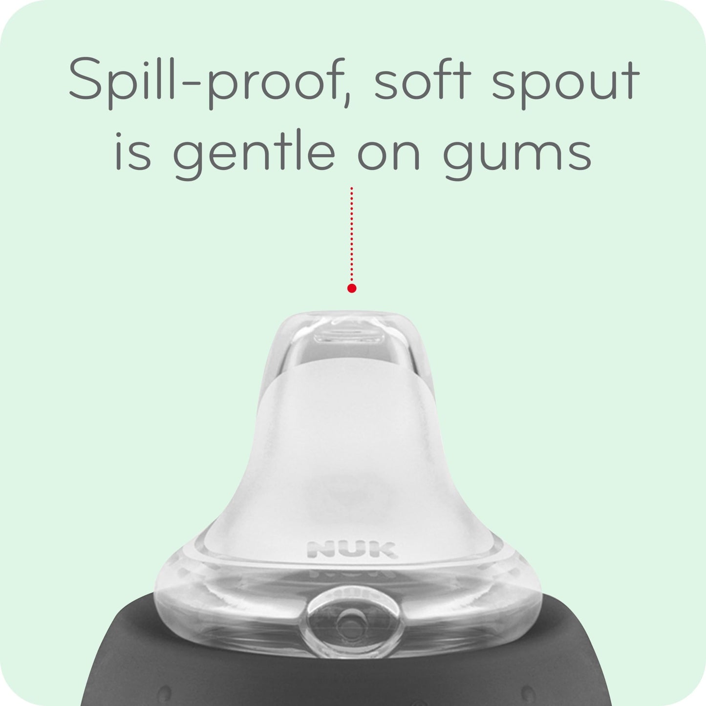NUK 10 ounce first essentials cup illustrating the textured easy grip hourglass shape