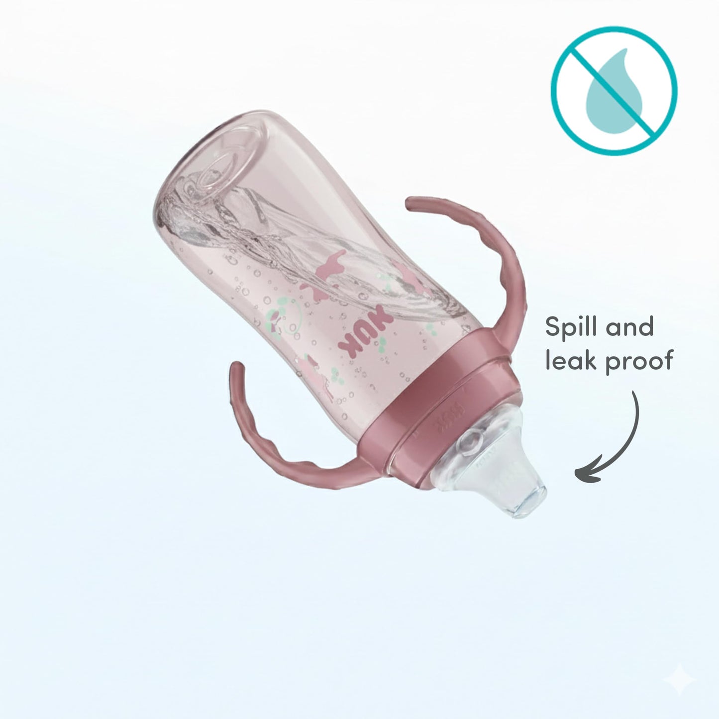 Side view of NUK Learner Cup showing removable easy-grip handles