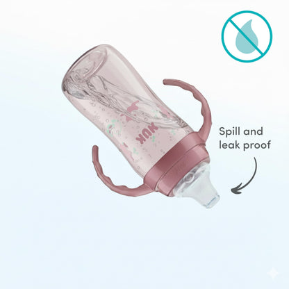 Side view of NUK Learner Cup showing removable easy-grip handles