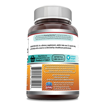 Amazing Formulas Vitamin B2 dietary supplement side view highlighting the clean non-GMO label information.
