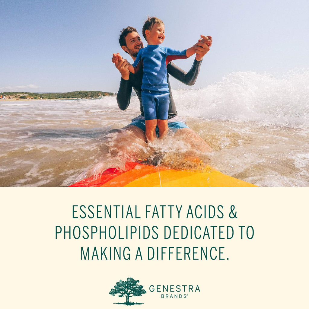 Genestra brand essential fatty acids supplement bottle close up