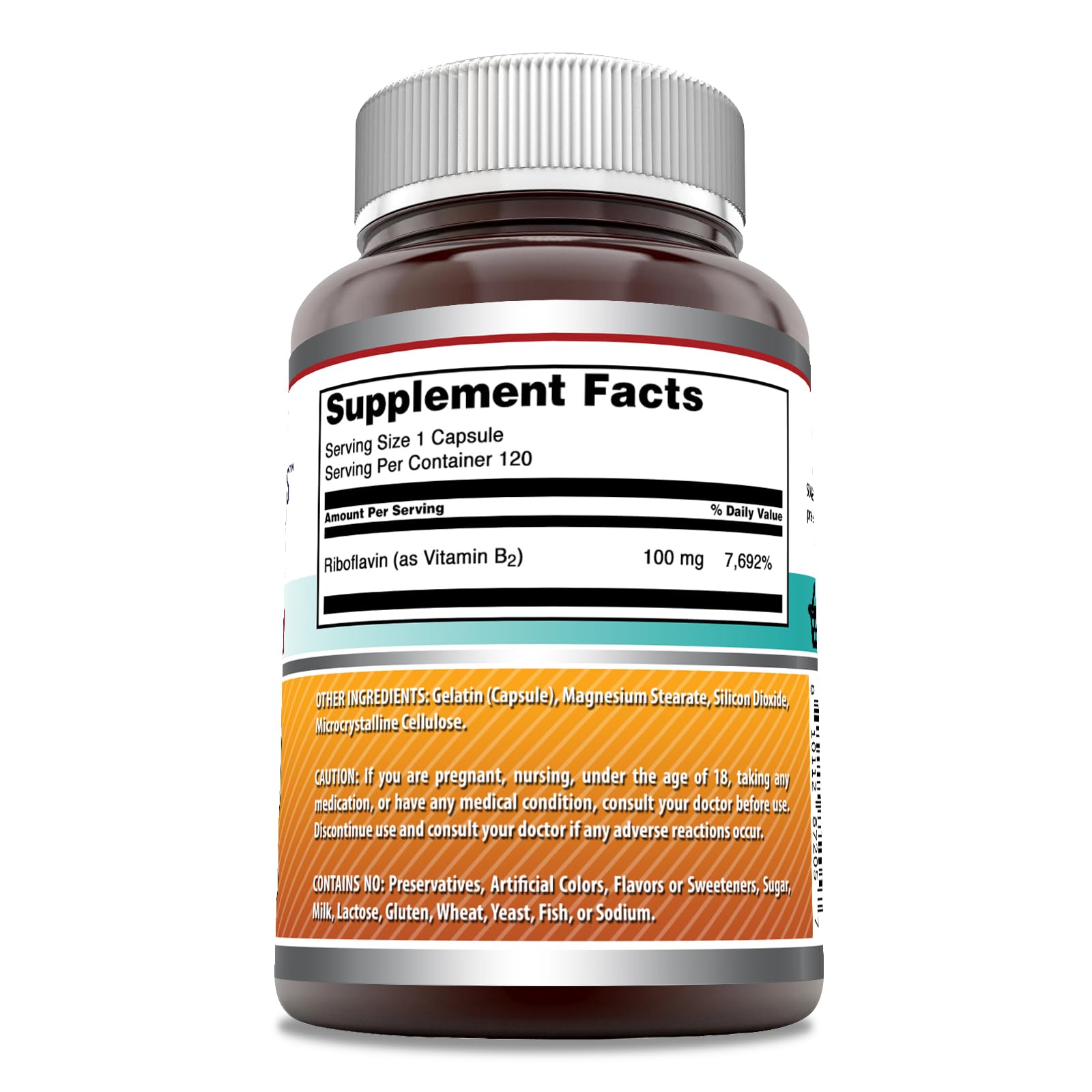 Authentic imported Amazing Nutrition Riboflavin nutritional supplement bottle displaying daily dosage instructions.