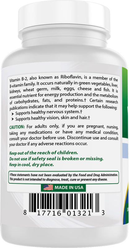Best Naturals Riboflavin energy metabolism support product safety seal overview