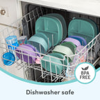 NUK spill proof infant cup disassembled to demonstrate easy cleaning