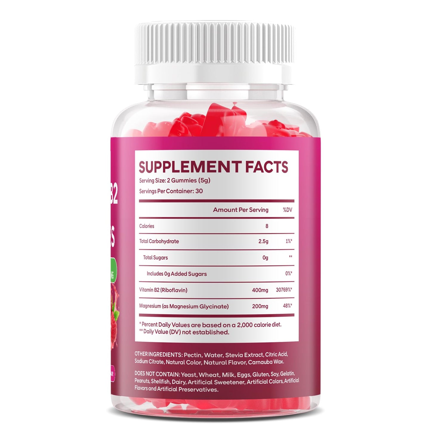 Authentic USA imported GGMMUU dietary supplement bottle displayed alongside real fresh raspberries