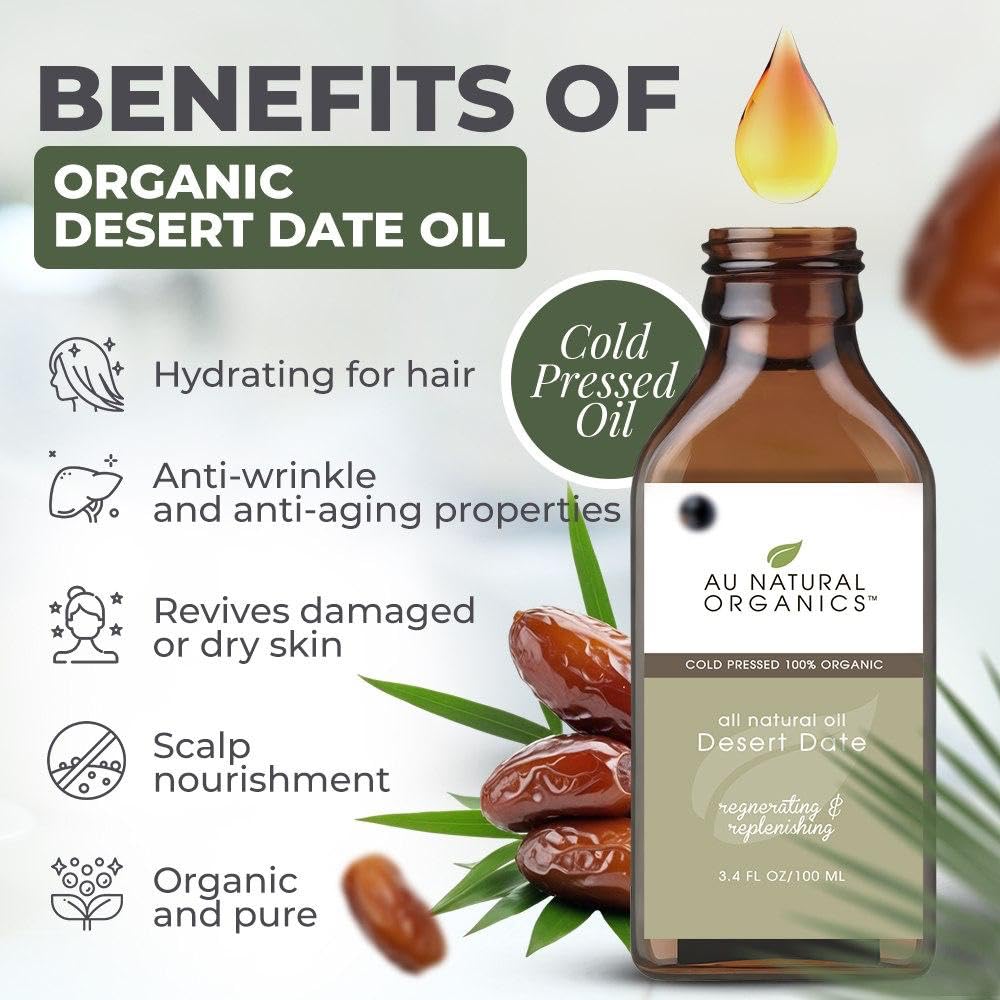 Au Natural Organics Desert Date Oil packaging details