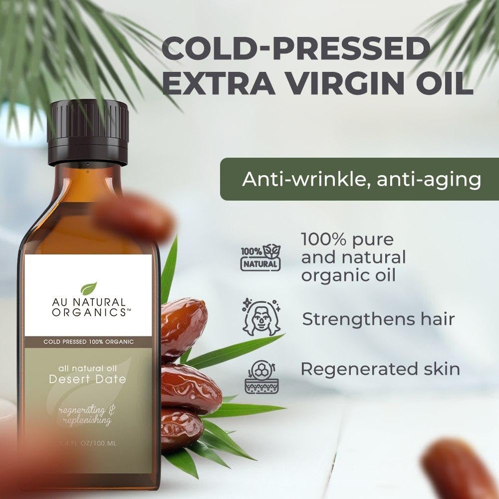 Au Natural Organics desert date oil for skincare application