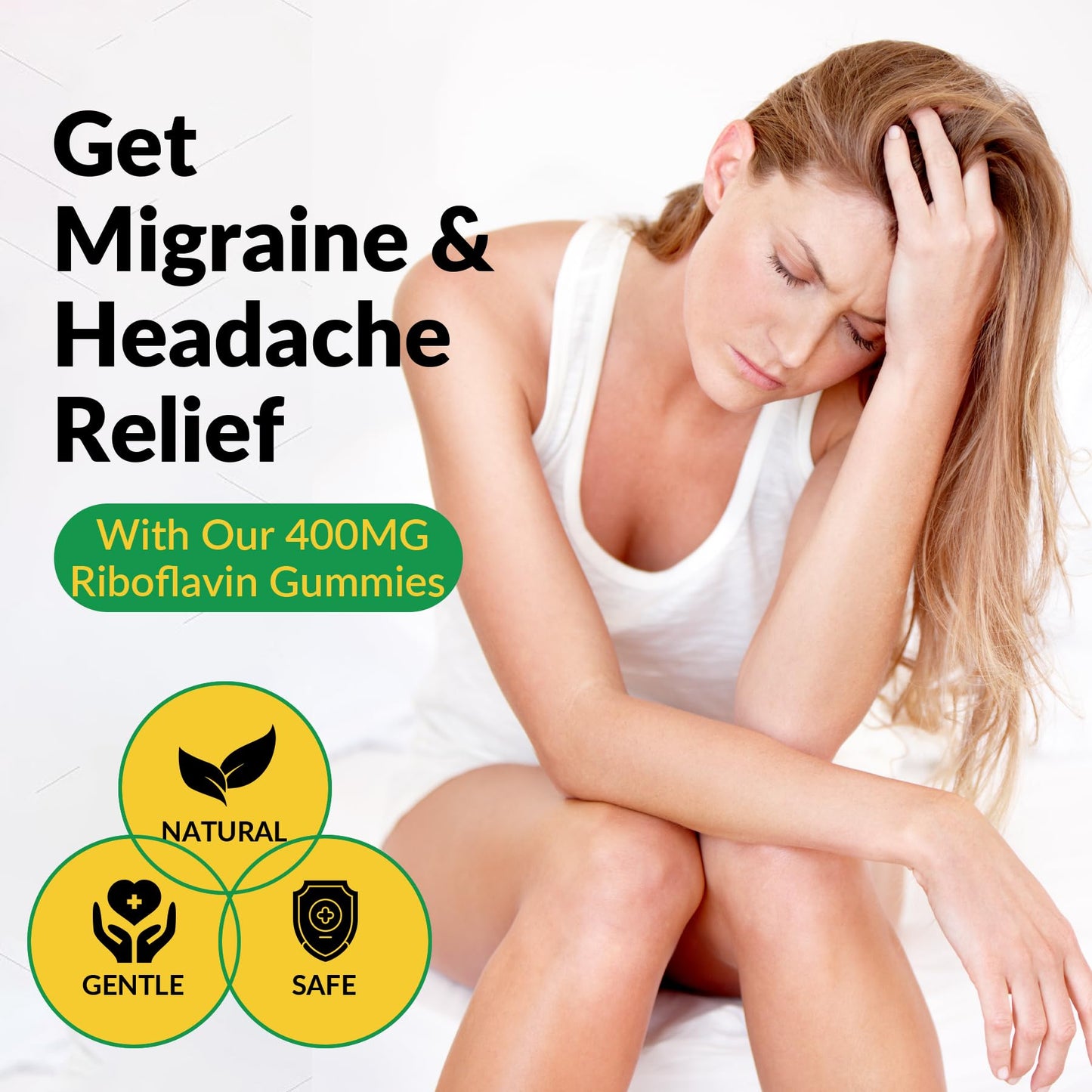 High potency vitamin B2 400 milligrams and magnesium glycinate chewable health supplements for adult daily energy care.