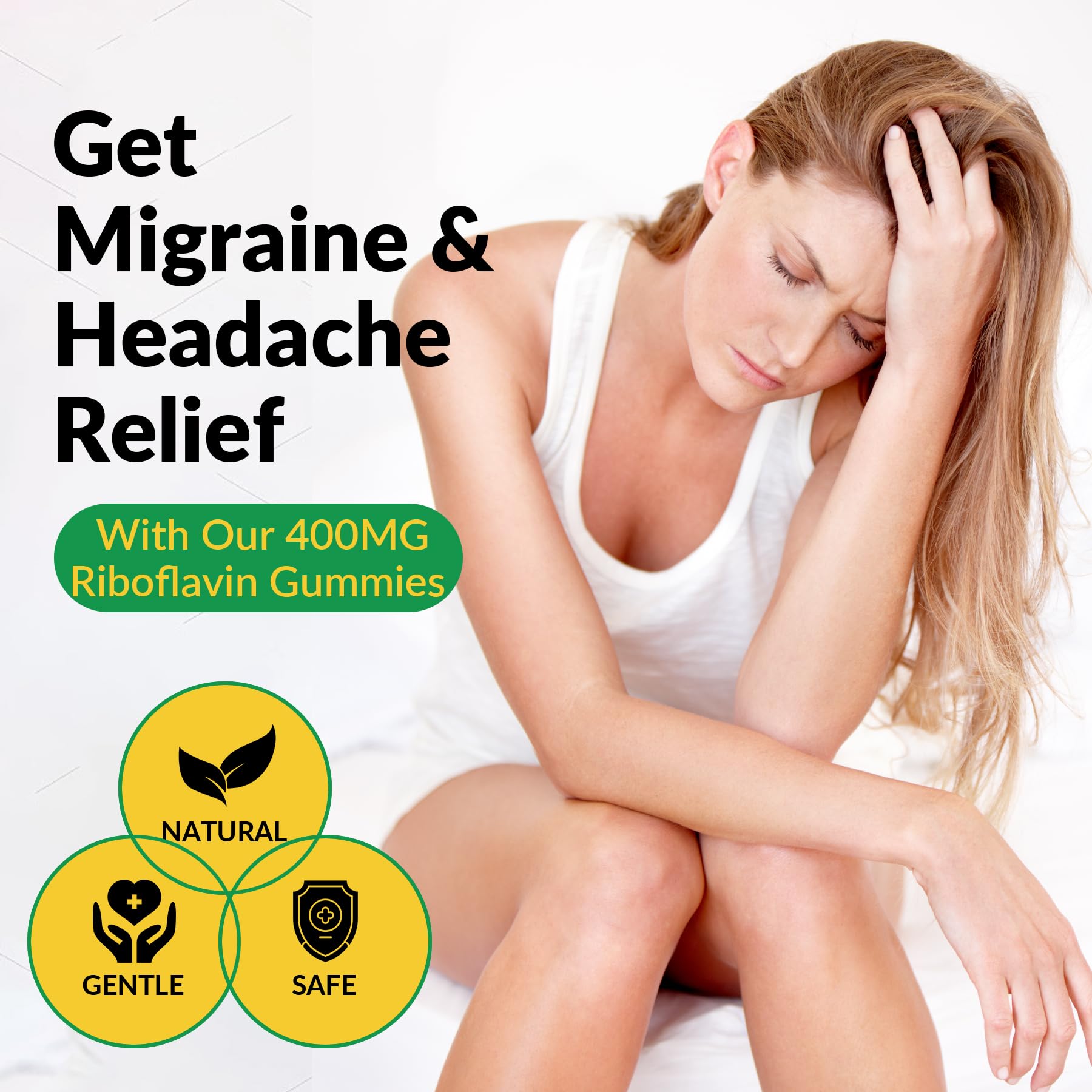 High potency vitamin B2 400 milligrams and magnesium glycinate chewable health supplements for adult daily energy care.