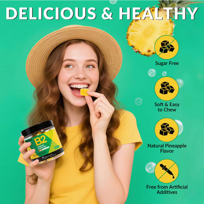 Vegan imported USA wellness supplements container displaying the organic herbal blend of turmeric and feverfew.