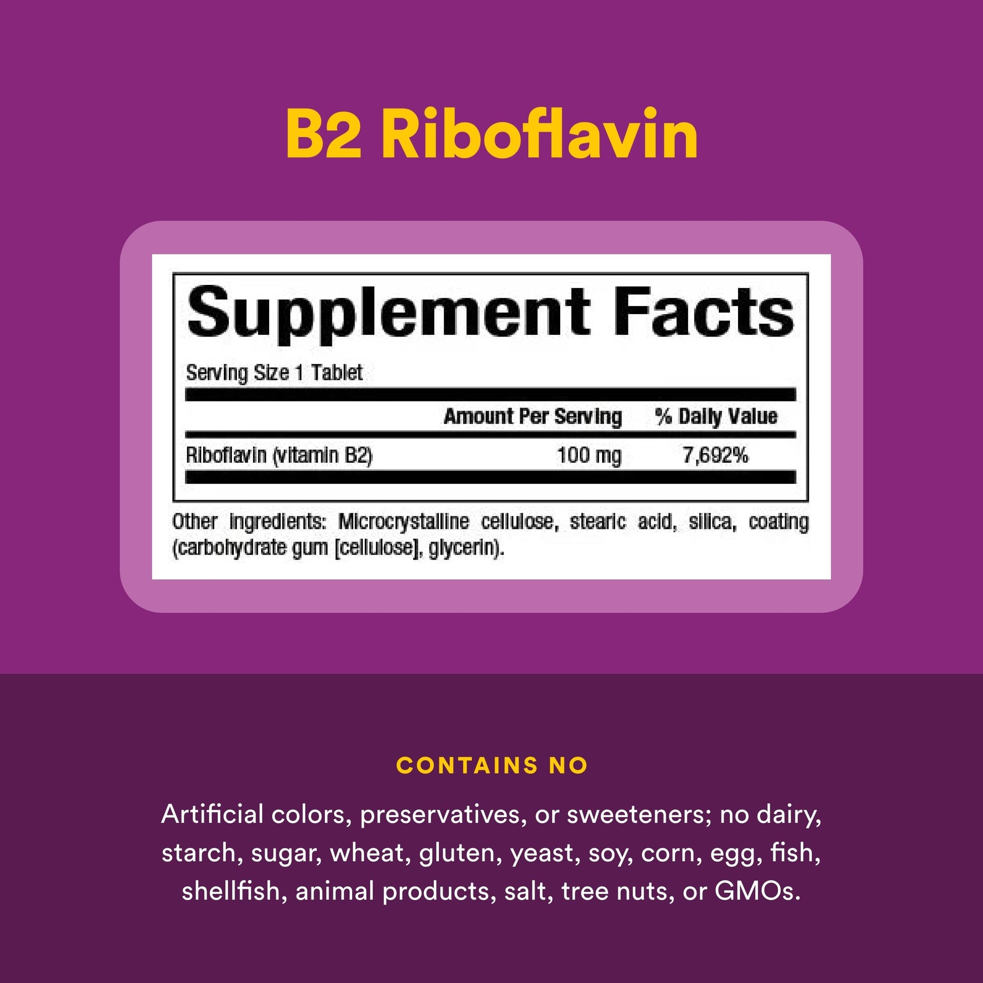 Authentic USA imported Natural Factors Vitamin B2 bottle showcasing gluten free and non GMO claims