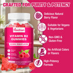 Haohan high potency riboflavin chewable gummy bears close up shot.