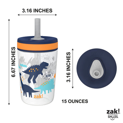 Zak Designs kids dinosaur themed water bottles showing premium finish and construction