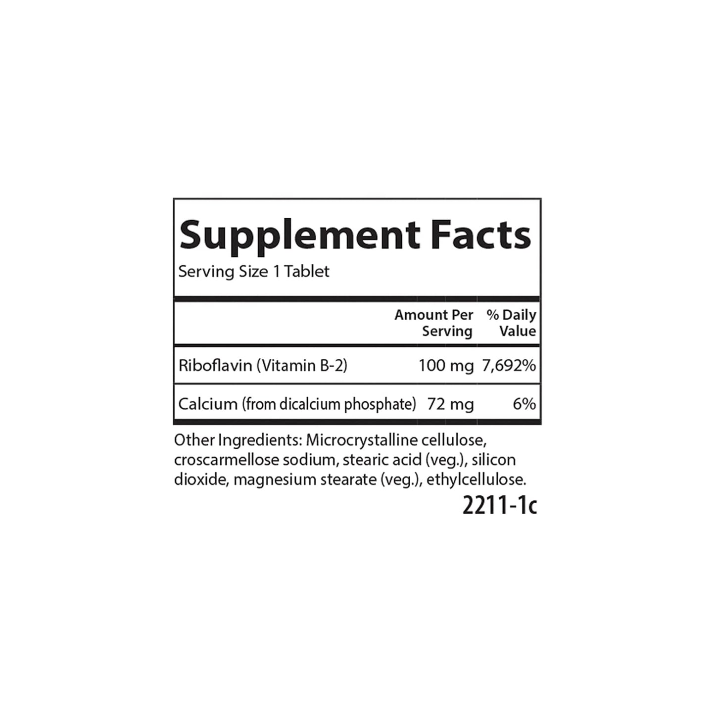 Carlson Labs Vitamin B2 100 vegetarian tablets authentic USA imported health supplement packaging