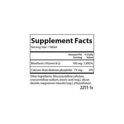 Carlson Labs Vitamin B2 100 vegetarian tablets authentic USA imported health supplement packaging