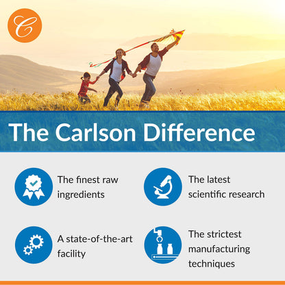 Carlson Vitamin B2 dietary supplement premium quality seal and manufacturing information
