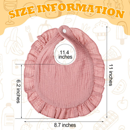 Mepase muslin baby bibs showing snap button closure detail