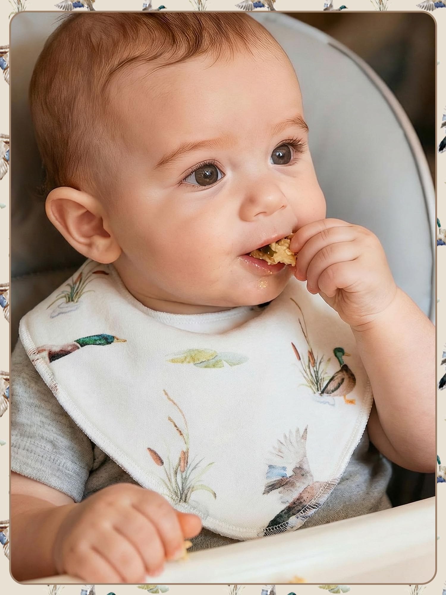 Side profile of Boao infant bandana bib design