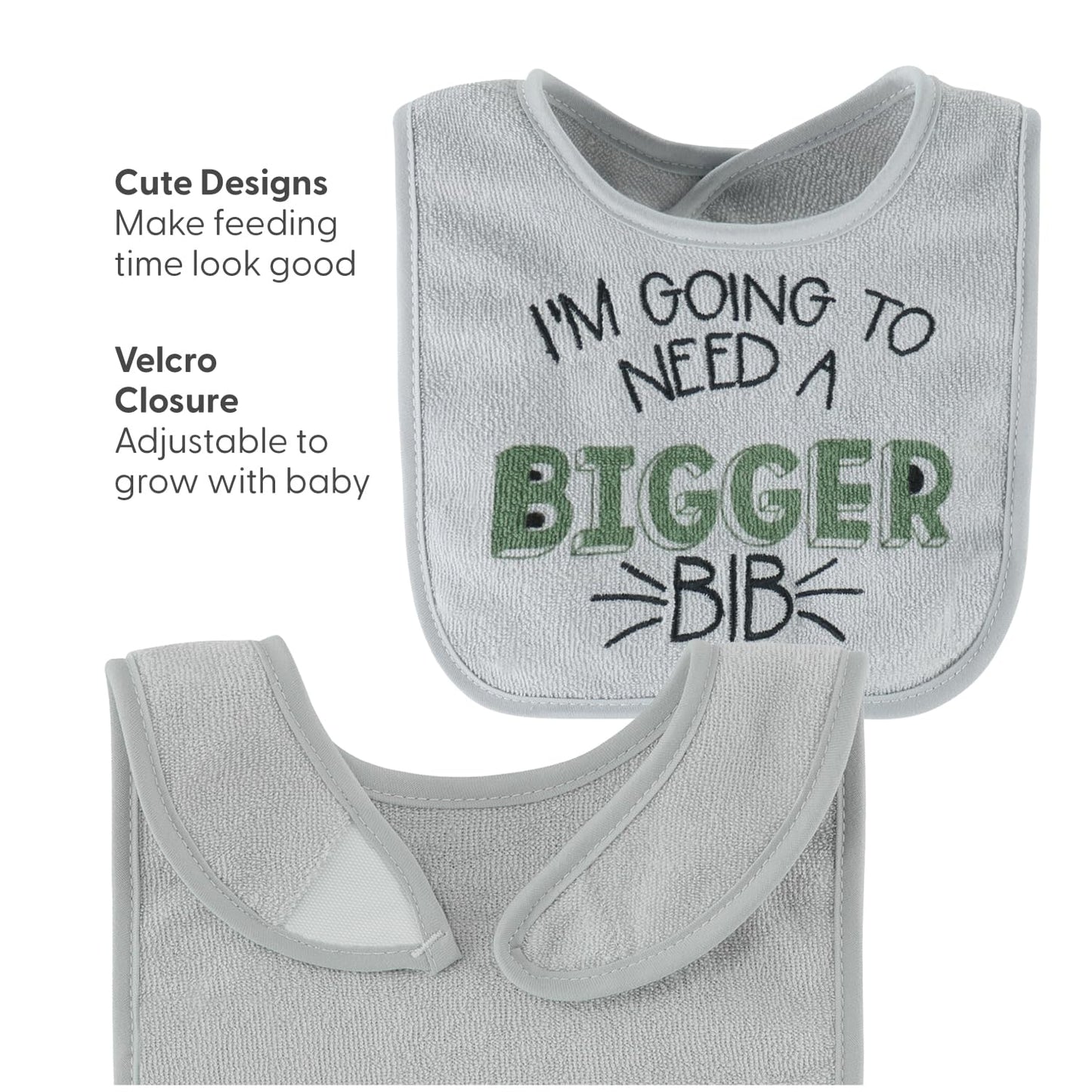 The Peanutshell baby boy bibs with hook and loop closure