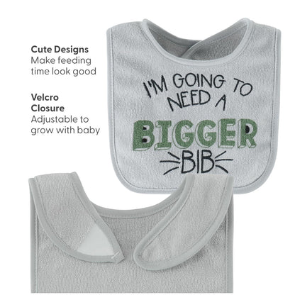 The Peanutshell baby boy bibs with hook and loop closure