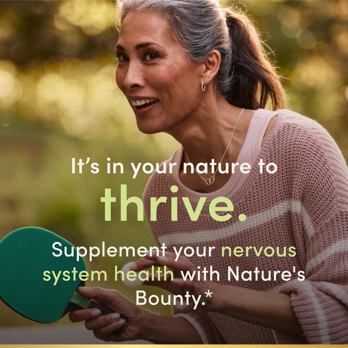 Side view of Nature's Bounty non-GMO gluten-free Vitamin B3 bottle.