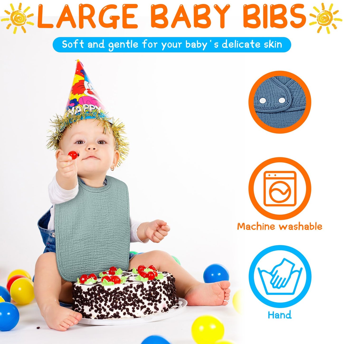 Toulite soft cotton bandana drool bibs for babies